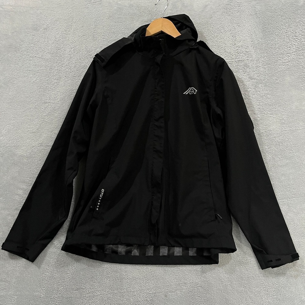OTU Jacket Womens Lightweight Waterproof Hooded Rain Shell Black Large‎ Outdoor